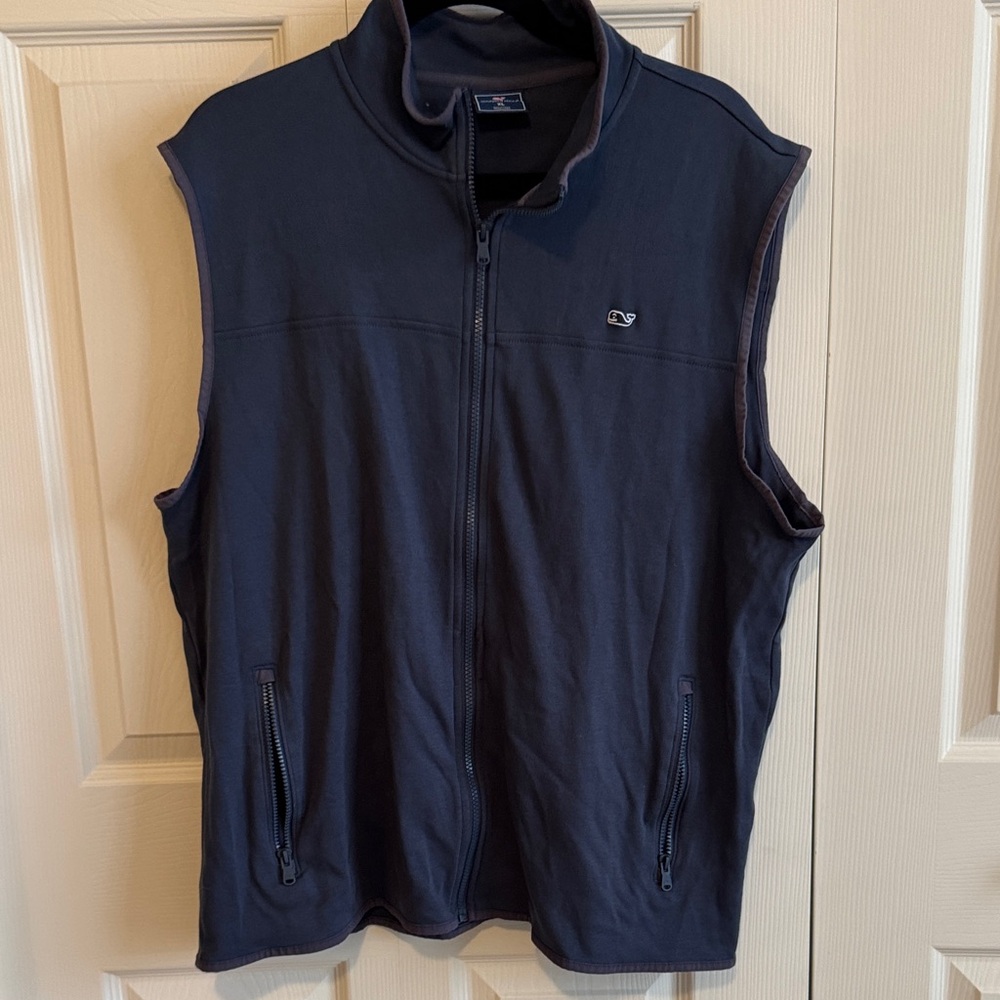 Vineyard Vines Navy Cotton Zip-Up